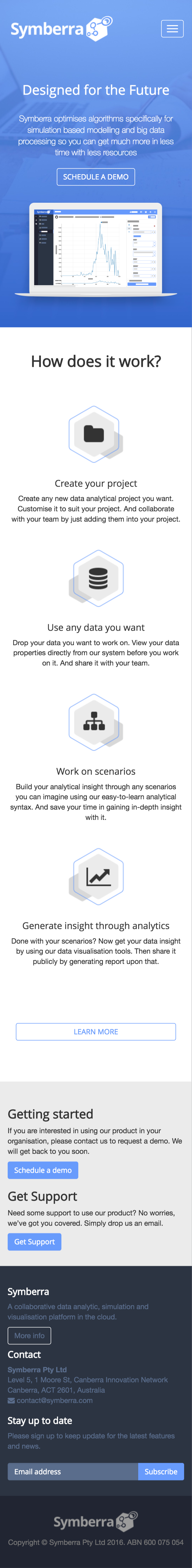 Symberra Landing Page